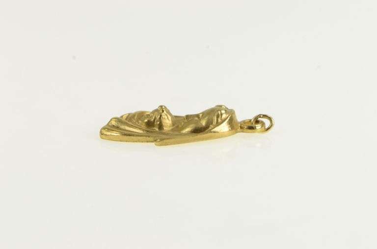 14K Yellow Gold Mother Mary Baby Jesus Christ Christian Charm/Pendant