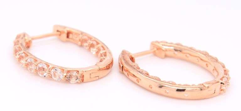 925 Sterling Silver Oval Cubic Zirconia Earrings