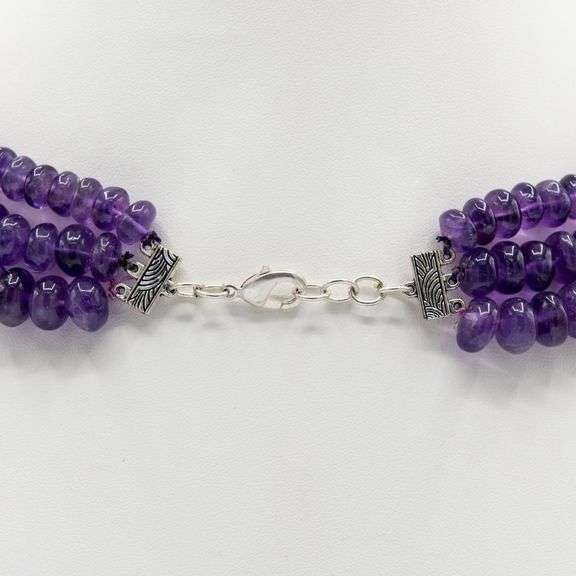 Majestic 1260 Cttw 4 Strand Natural Amethyst Necklace