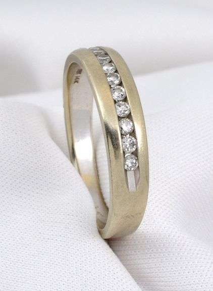 Useful 14K WG Channel Set Diamond Band
