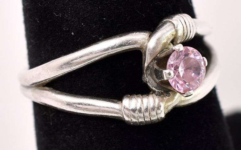 Pink Gemstone Ring In Sterling Silver