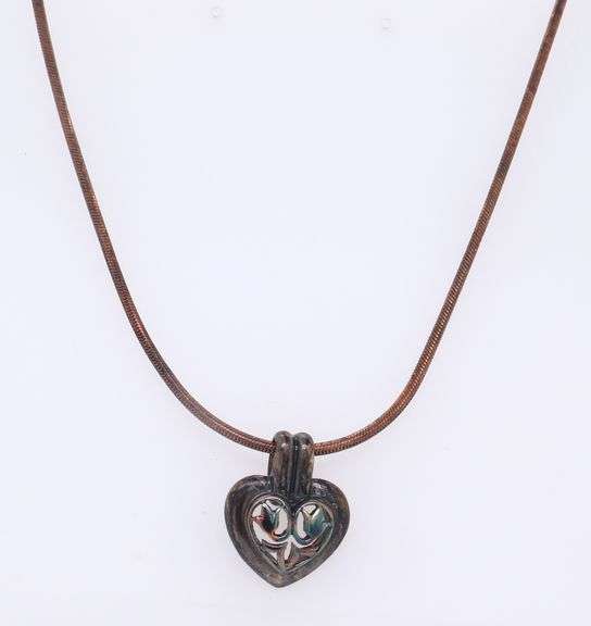 925 Sterling Silver Heart Shaped Pendant on Italian Chain Necklace