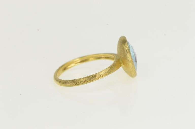 18K Yellow Gold Marco Bicego Jaipur Blue Topaz Stackable Ring