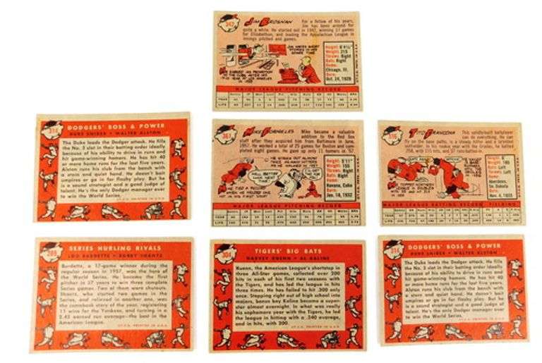 7 Topps 1958 Baseball Cards