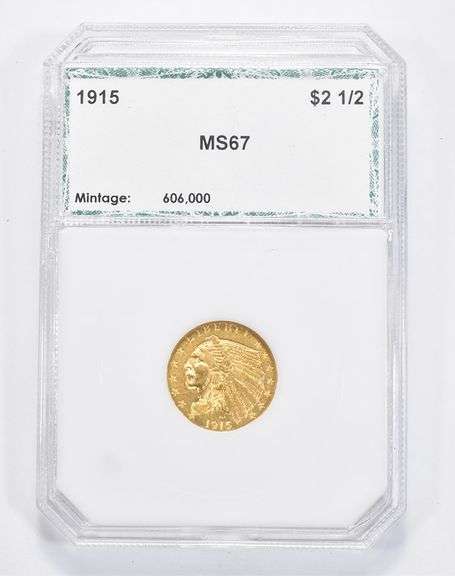 MS67 1915 $2.50 Indian Head Gold Quarter Eagle - Graded PCI