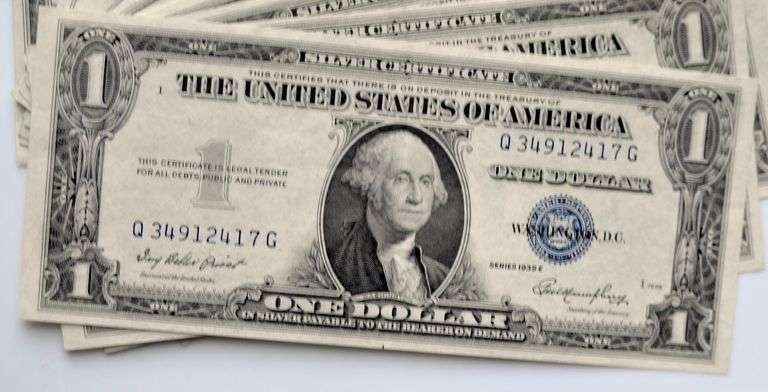 18 Various 1935  Series Near Unc More or Less $1 Silver Certificates