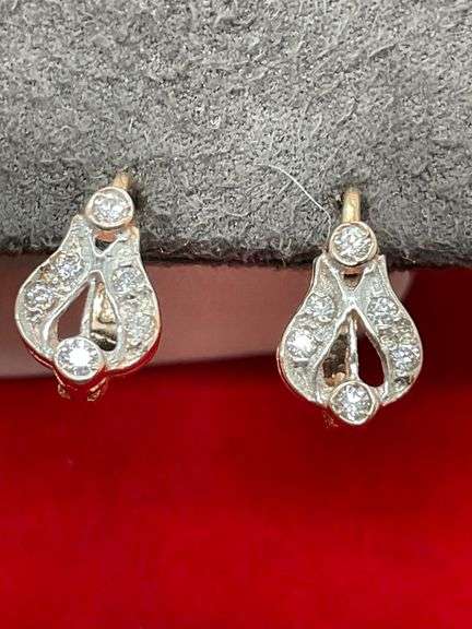 14K ROSE GOLD AND DIAMOND EARRINGS