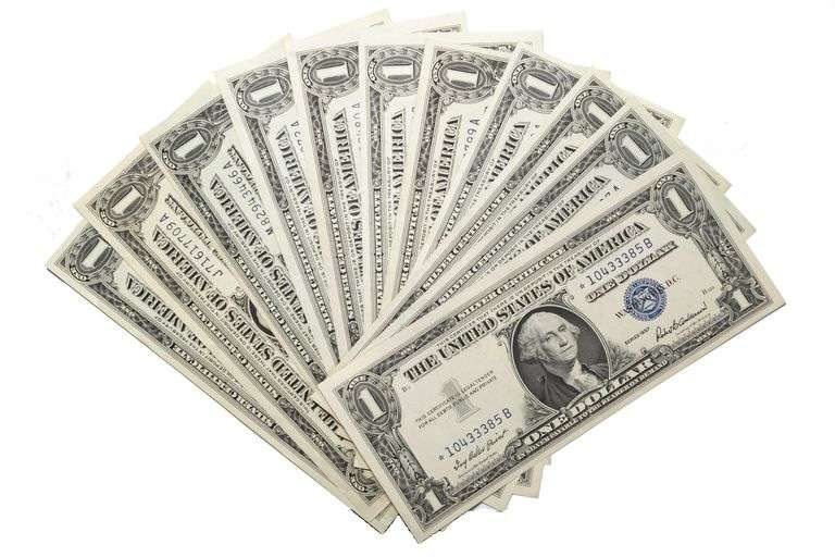 11 Near Unc Including a Star 1957 $1 Silver Certificates