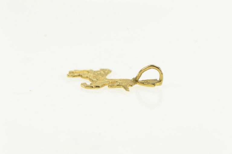 14K Yellow Gold Diamond Cut Unicorn Unique Symbol Charm/Pendant