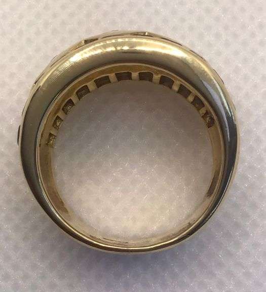 GORGEOUS BOHEMIAN STYLE 18K YELLOW GOLD BLUE SAPPHIRE AND DIAMOND RING