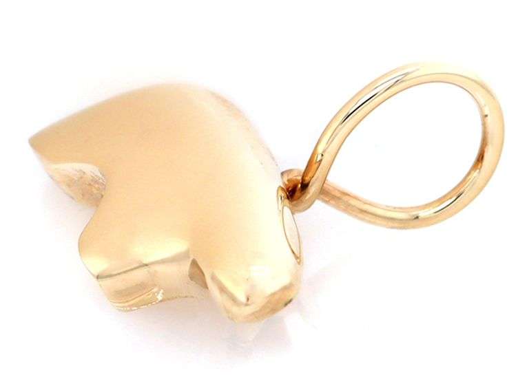 The Golden Bear Open Bottom Mama Bear Pendant in 14K