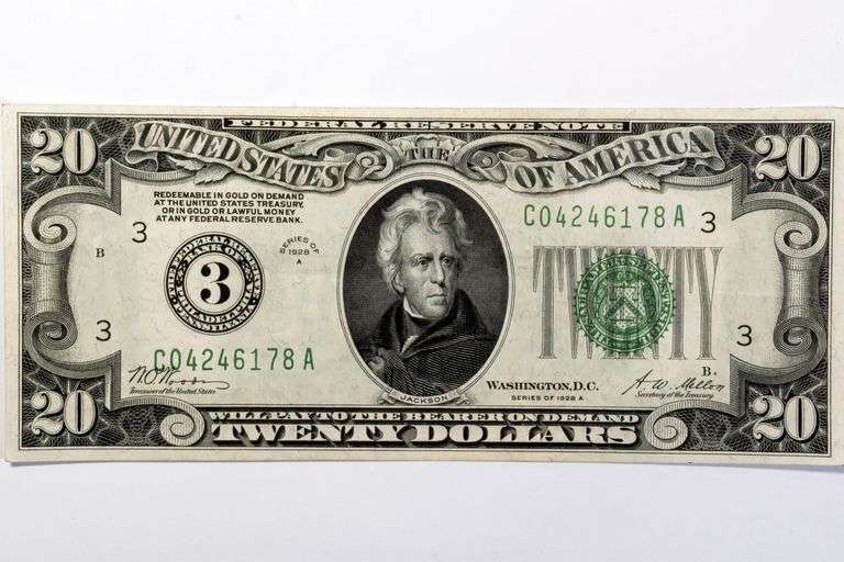 $20 1928 A Numerical Philadelphia FRN