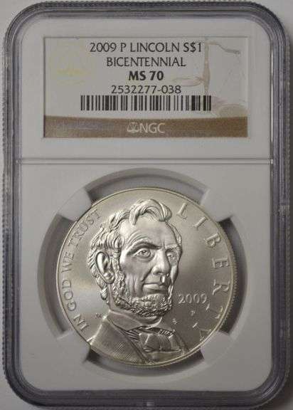 2009 Lincoln Bicentennial Silver Dollar NGC MS70