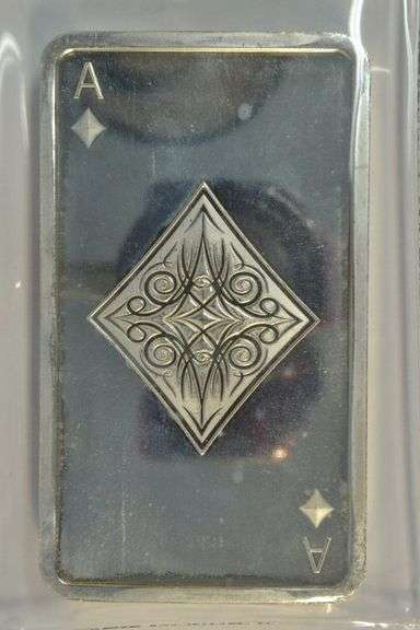 Great Ace of Diamonds pure .999 fine silver 10 Troy Oz. bar