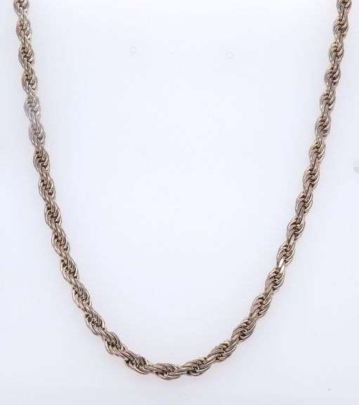 Vintage Sterling Silver Rope Chain Necklace