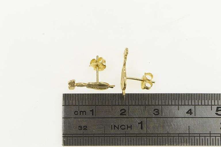 14K Yellow Gold Tweety Bird Warner Bros Cartoon Character Earrings