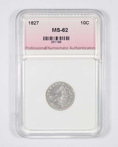 MS62 1827 Capped Bust Dime - Graded PNA