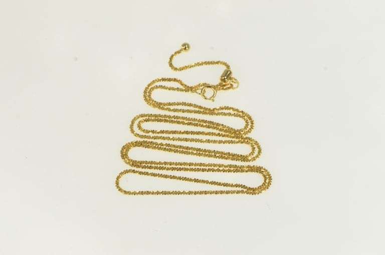 14K Yellow Gold 1.3mm Pinwheel Link Vintage Textured Chain Necklace