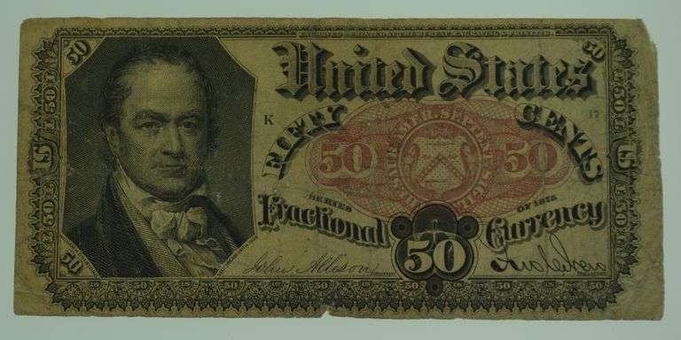 1875 Fractional Currency Red Seal 50 Cent Note