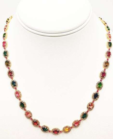 STUNNING TOURMALINE AND DIAMOND NECKLACE
