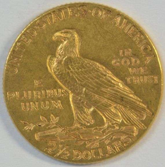 Uncleaned and original 1912 US $2.50 Indian Gold Piece