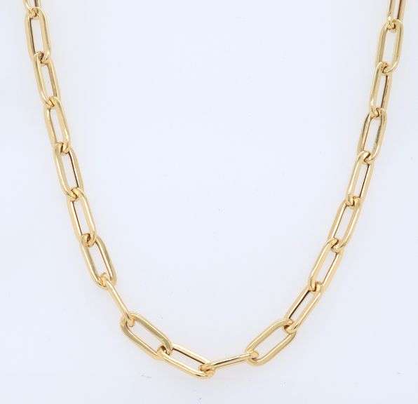 Fabulous 18kt Yellow Gold Paperclip Chain Necklace