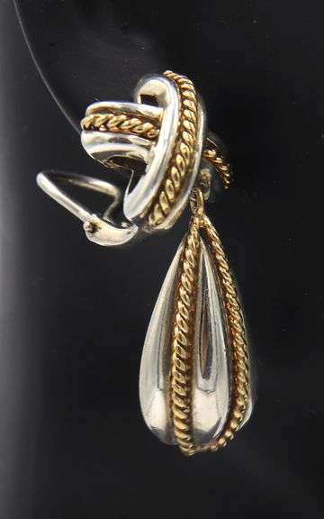 Vintage Tiffany & Co Silver and Gold Signature X Drops