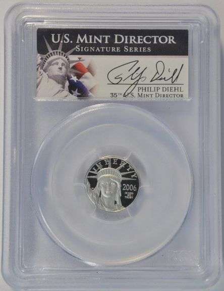 Superb 2006-W Proof $10 Platinum Eagle. PCGS PR69DCAM. Signature