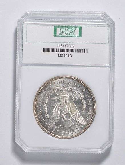 MS64 1921-D Morgan Silver Dollar - Graded PCI