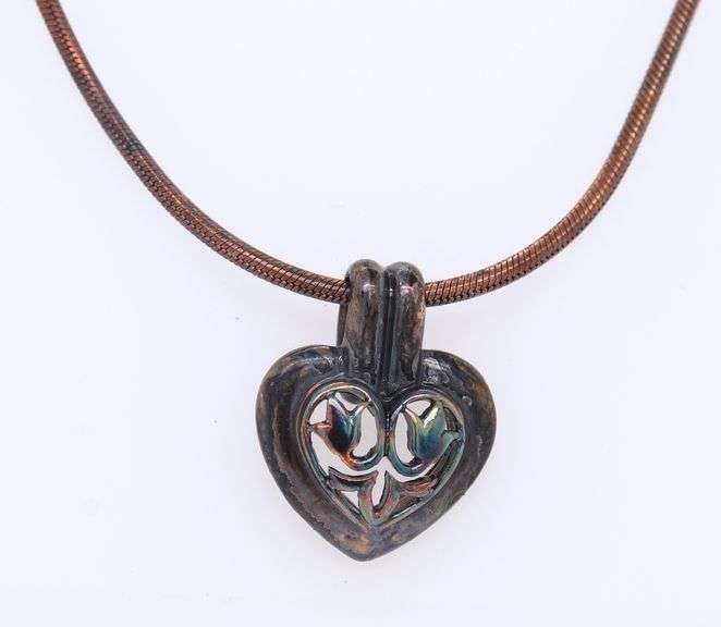 925 Sterling Silver Heart Shaped Pendant on Italian Chain Necklace