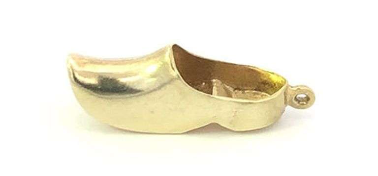 14K Yellow Gold Dutch Clog Netherlands Traditional Shoe Charm/Pendant