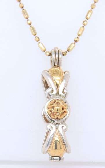925 Sterling Silver Danecraft Pendant on Italian Beaded Silver Chain Necklace
