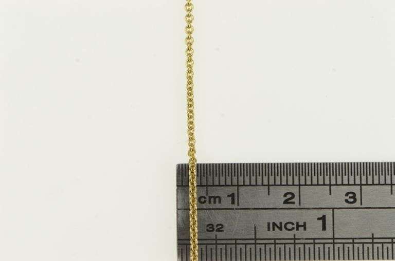 14K Yellow Gold 1.5mm Cable Link Classic Oval Chain Necklace