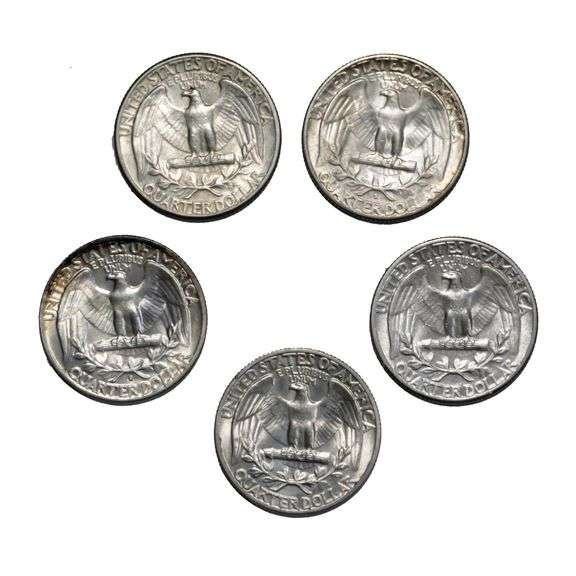 1939 1940 1941 1954 S 1956 D Slider Unc Washington Quarters