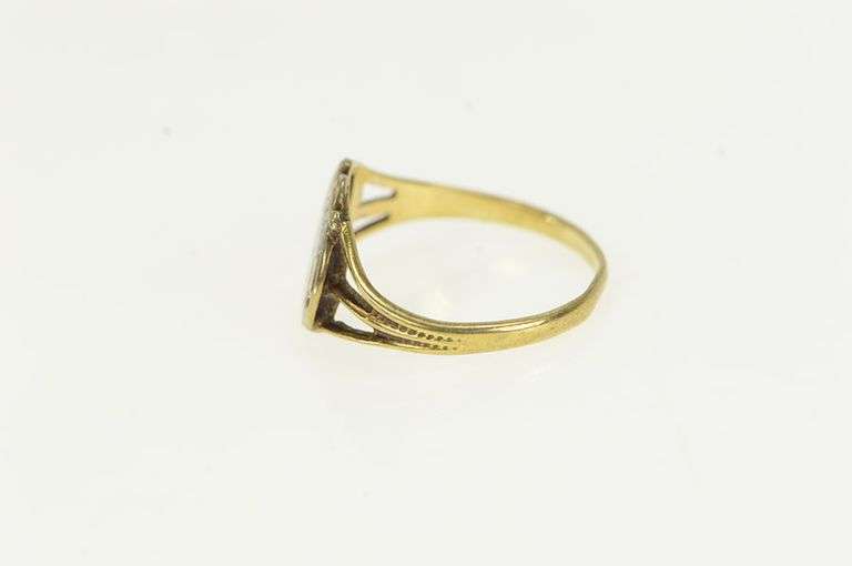 10K Yellow Gold Art Deco Daughters of America Enamel Catholic Ring