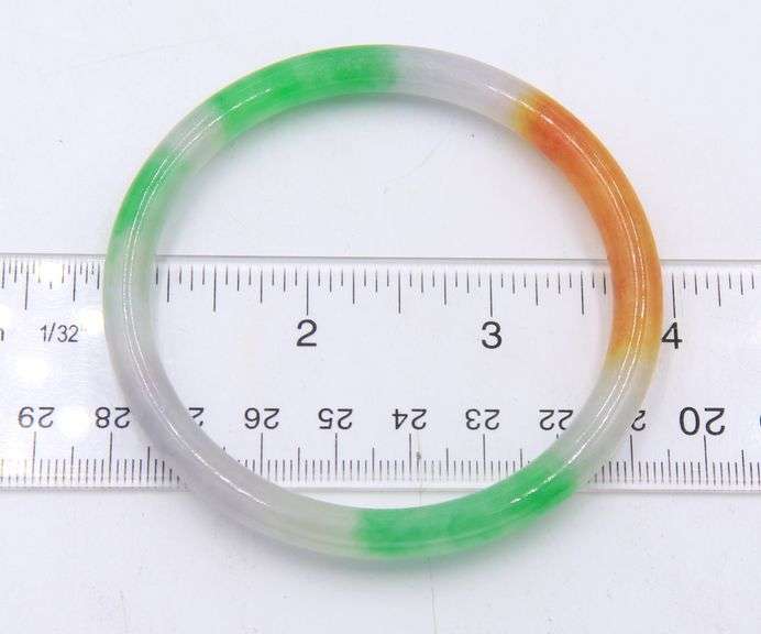 Mulit Color Jade Carved Lucky Bangle