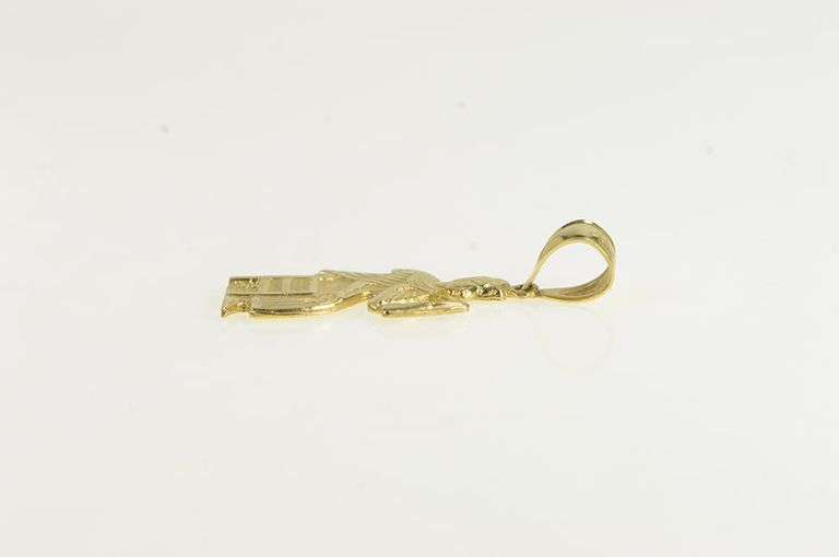 14K Yellow Gold Egyptian African Queen Throne Hieroglyphic Pendant