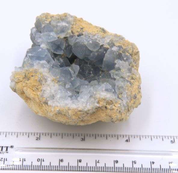 Blue Celestite Cluster Crystal Paperweight
