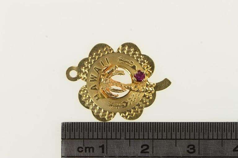 14K Yellow Gold Hawaii Palm Tree Tropical Souvenir Charm/Pendant