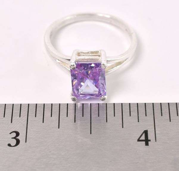 Purple Gem Ring In Sterling Silver