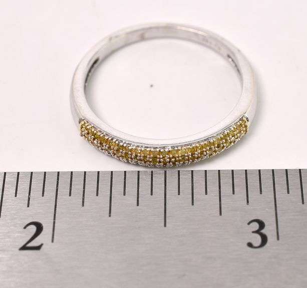 Phenomenal Yellow Diamond Band Ring In White Gold