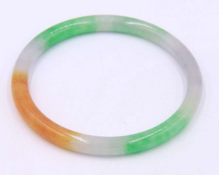 Mulit Color Jade Carved Lucky Bangle