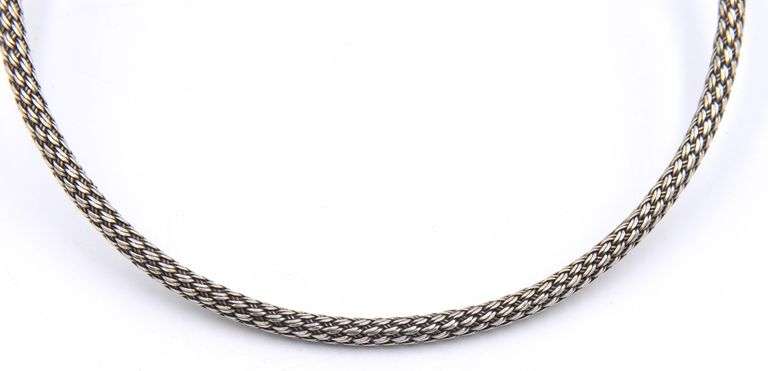 Vintage 925 Sterling Silver Braided Cuff Collar