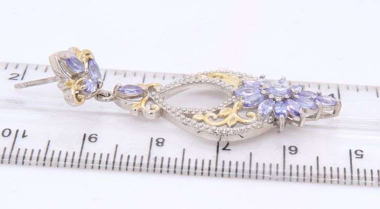 925 Sterling Silver Cubic Zirconia Dangle Earrings