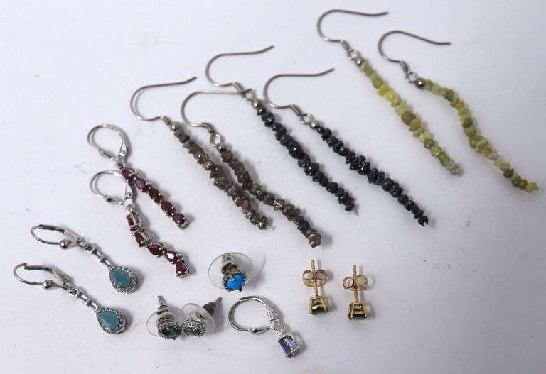 Group Lot of Sterling Silver Earrings