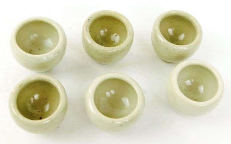 6 Vintage French Escargot Pottery Cups