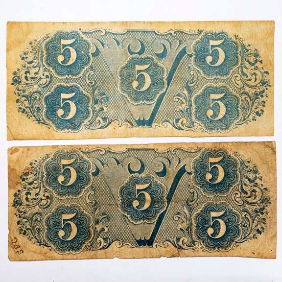 2 X $5 April 6 1863 Series CSA Note