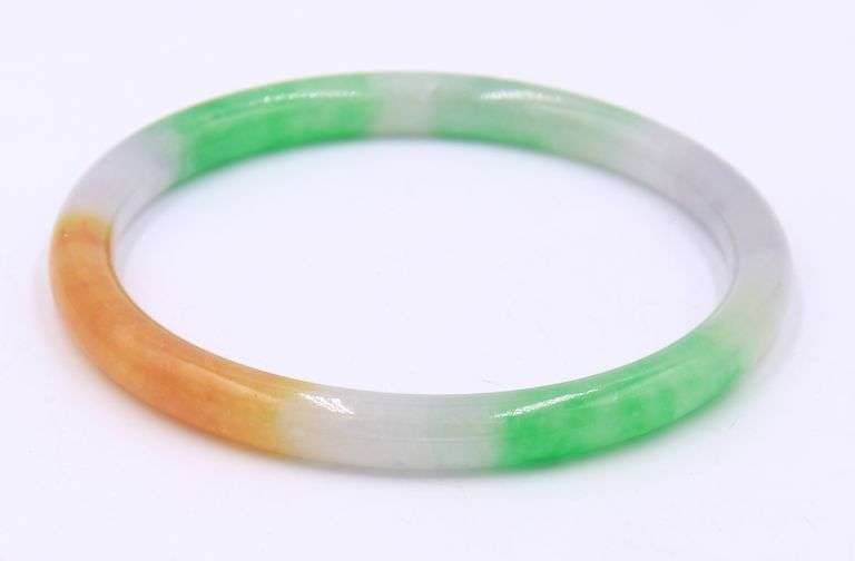 Mulit Color Jade Carved Lucky Bangle