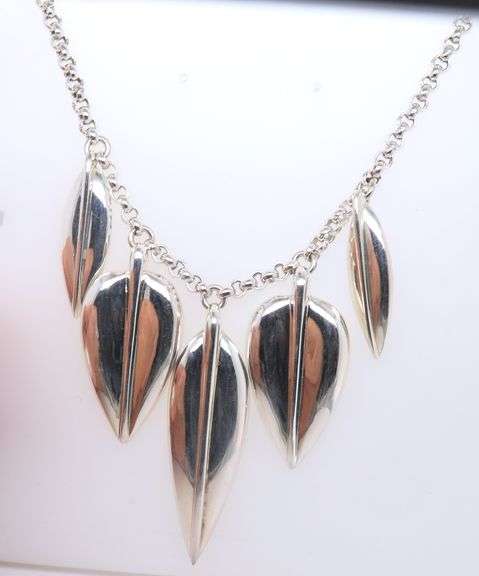 RLM Sterling Silver Leaf Drop Necklace