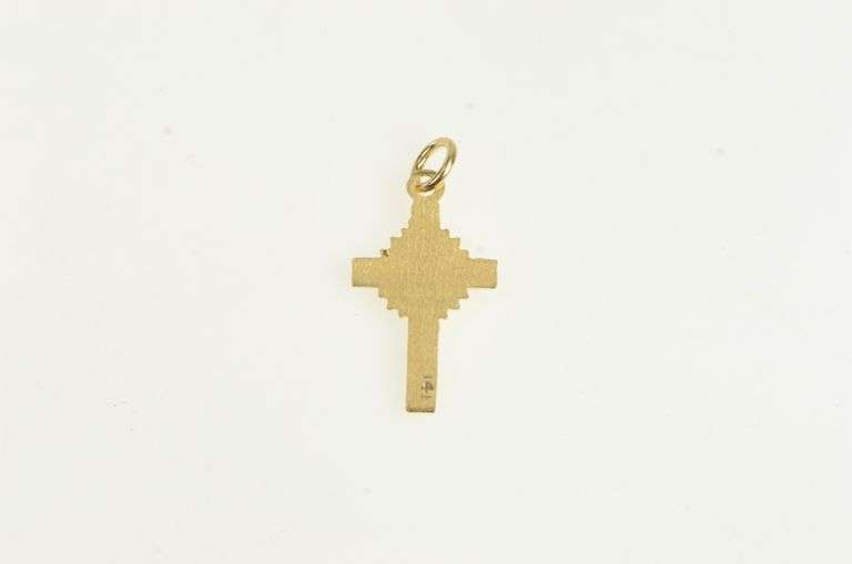14K Yellow Gold Cross Christian Faith Crucifix Jesus Charm/Pendant